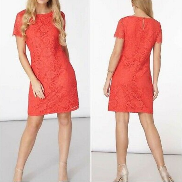 Dorothy Perkins | Dresses | Dorothy Perkins Petite Coral Lace Shift Mini  Dress Us | Poshmark